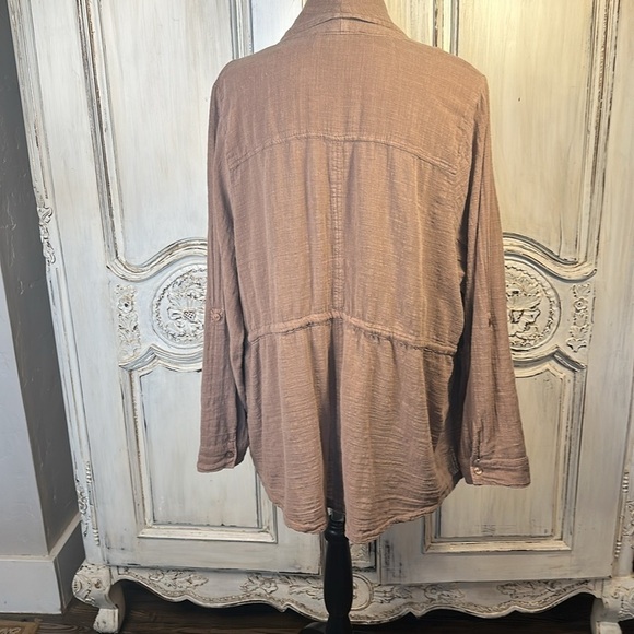 Torrid Cotton Blend Lightweight Spring Jacket Lagan Safari Beach Size 3 - Picture 9 of 10